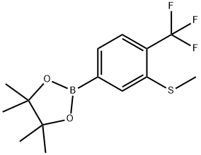 3-(Methylthio)-4-(trifluoromethyl)phenylboronic acid pinacol ester Struktur