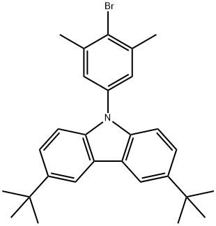 9-(4-Bromo-3,5-dimethyl-phenyl)-3,6-di-tert-butyl-9H-carbazole,2171334-44-2,结构式