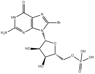 8-溴鸟苷单磷酸酯, 21870-09-7, 结构式