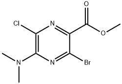 Methyl 3-bromo-6-chloro-5-(dimethylamino)pyrazine-2-carboxylate Struktur