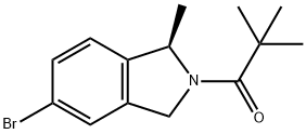 (R)-1-[5-溴-1-甲基-2,3-二氢-1H-2-异吲哚基]-2,2-二甲基-1-丙酮,223595-15-1,结构式