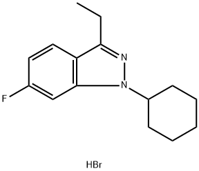1-Cyclohexyl-3-ethyl-6-fluoro-1H-indazole hydrobromide Struktur