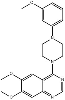 6,7-dimethoxy-4-[4-(3-methoxyphenyl)piperazin-1-yl]quinazoline,229476-66-8,结构式