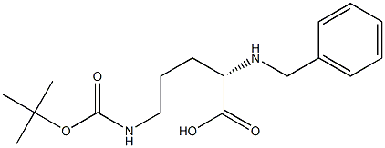 (S)-2-(benzylamino)-5-(tert-butoxycarbonylamino)pentanoic acid,233690-09-0,结构式