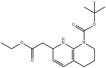 tert-butyl 7-(2-ethoxy-2-oxoethyl)-3,4-dihydro-1,8-naphthyridine-1(2H)-carboxylate Struktur