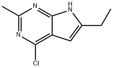 4-Chloro-6-ethyl-2-methyl-7H-pyrrolo[2,3-d]pyrimidine Struktur