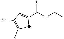 4-ブロモ-5-メチル-1H-ピロール-2-カルボン酸エチル 化学構造式