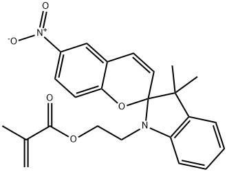 2-(3',3'-dimethyl-6-nitrospiro[chromene-2,2'-indolin]-1'-yl)ethyl methacrylate 化学構造式