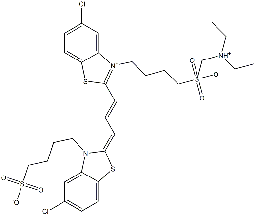 5-Chloro-2-[3-[5-chloro-3-(4-sulfobutyl)-3H-benzothiazol-2-ylidene]-propenyl]-3-(4-
sulfobutyl)-benzothiazol-3-ium hydroxide, inner salt, triethylammonium salt Structure
