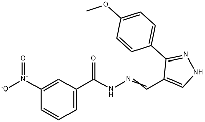(Z)-N'-((3-(4-methoxyphenyl)-1H-pyrazol-4-yl)methylene)-3-nitrobenzohydrazide Structure