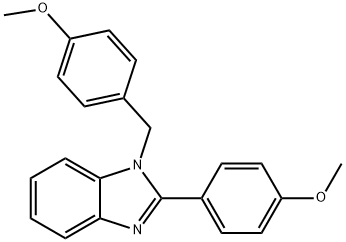 1-(4-メトキシベンジル)-2-(4-メトキシフェニル)-1H-ベンゾイミダゾール 化学構造式
