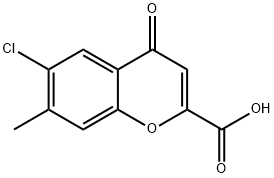6-氯-7-甲基-4-氧代-4H-1-苯并吡喃-2-羧酸 结构式