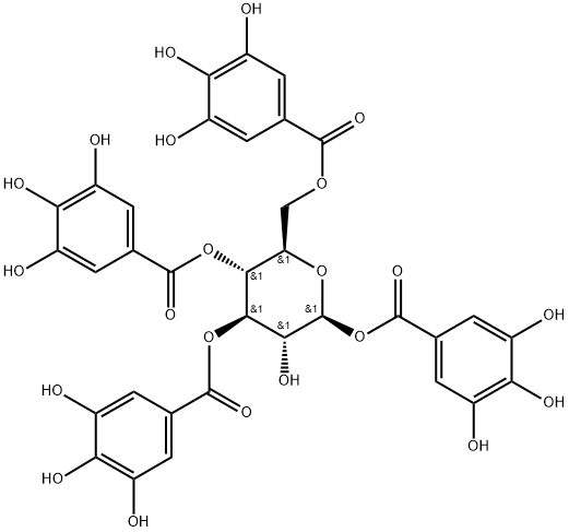 1,3,4,6-Tetra-O-galloylglucose 化学構造式