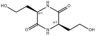 CIS-3,6-ビス(2-ヒドロキシエチル)ピペラジン-2,5-ジオン 化学構造式