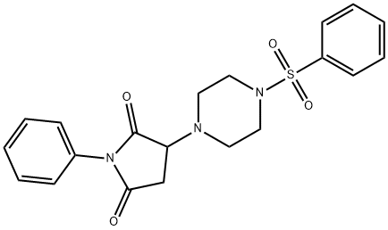 1-phenyl-3-[4-(phenylsulfonyl)piperazin-1-yl]pyrrolidine-2,5-dione Struktur