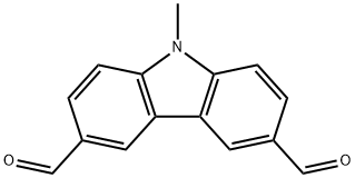 9-methyl-9H-carbazole-3,6-dicarbaldehyde Struktur