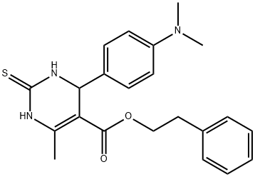 2-phenylethyl 4-[4-(dimethylamino)phenyl]-6-methyl-2-thioxo-1,2,3,4-tetrahydropyrimidine-5-carboxylate Structure