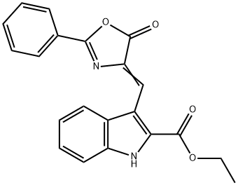 ethyl 3-[(Z)-(5-oxo-2-phenyl-1,3-oxazol-4(5H)-ylidene)methyl]-1H-indole-2-carboxylate Structure