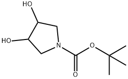tert-butyl-trans-3,4-dihydroxypyrrolidine-1-carboxylate Structure