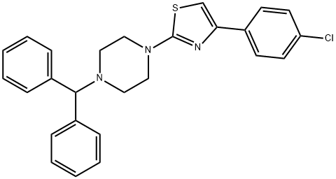 1-[4-(4-chlorophenyl)-1,3-thiazol-2-yl]-4-(diphenylmethyl)piperazine Structure