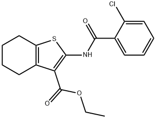 ethyl 2-{[(2-chlorophenyl)carbonyl]amino}-4,5,6,7-tetrahydro-1-benzothiophene-3-carboxylate Structure