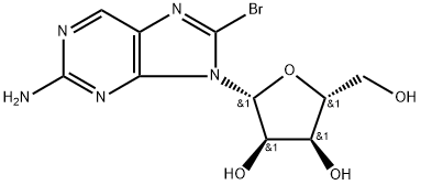 2-Amino-8-bromo-9-beta-D-ribofuranosyl-9H-purine Structure