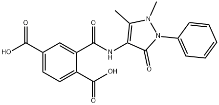 2-((1,5-dimethyl-3-oxo-2-phenyl-2,3-dihydro-1H-pyrazol-4-yl)carbamoyl)terephthalic acid,302602-92-2,结构式