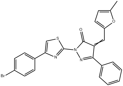 (4Z)-2-[4-(4-bromophenyl)-1,3-thiazol-2-yl]-4-[(5-methylfuran-2-yl)methylidene]-5-phenyl-2,4-dihydro-3H-pyrazol-3-one,304668-21-1,结构式