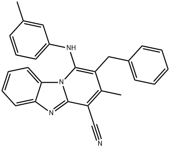 2-benzyl-3-methyl-1-[(3-methylphenyl)amino]pyrido[1,2-a]benzimidazole-4-carbonitrile,305332-84-7,结构式