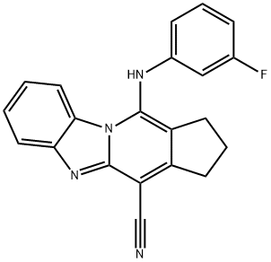 11-[(3-fluorophenyl)amino]-2,3-dihydro-1H-cyclopenta[4,5]pyrido[1,2-a]benzimidazole-4-carbonitrile Struktur