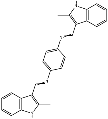 N,N'-bis[(2-methyl-1H-indol-3-yl)methylene]-1,4-benzenediamine 结构式