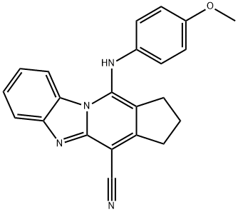 11-[(4-methoxyphenyl)amino]-2,3-dihydro-1H-cyclopenta[4,5]pyrido[1,2-a]benzimidazole-4-carbonitrile Struktur