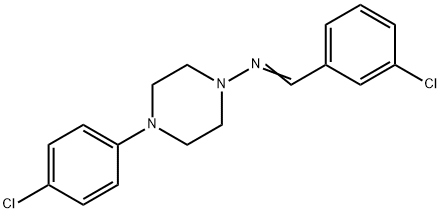 N-(3-chlorobenzylidene)-4-(4-chlorophenyl)piperazin-1-amine Struktur
