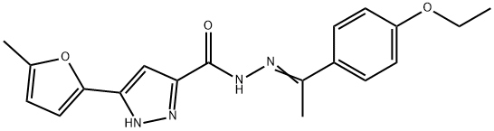 N'-[(1E)-1-(4-ethoxyphenyl)ethylidene]-3-(5-methylfuran-2-yl)-1H-pyrazole-5-carbohydrazide Struktur