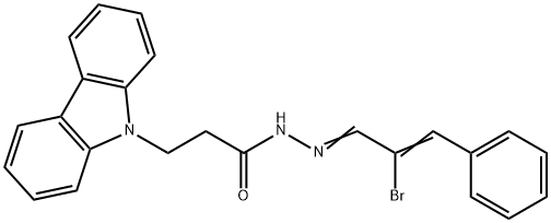 N'-[(1E,2Z)-2-bromo-3-phenylprop-2-en-1-ylidene]-3-(9H-carbazol-9-yl)propanehydrazide Struktur