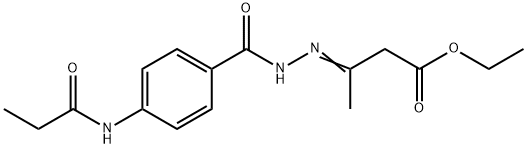 ethyl (3E)-3-(2-{[4-(propanoylamino)phenyl]carbonyl}hydrazinylidene)butanoate,308294-02-2,结构式