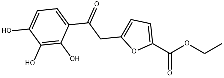 ethyl 5-(2-oxo-2-(2,3,4-trihydroxyphenyl)ethyl)furan-2-carboxylate Struktur