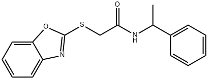 2-(1,3-benzoxazol-2-ylsulfanyl)-N-(1-phenylethyl)acetamide Structure