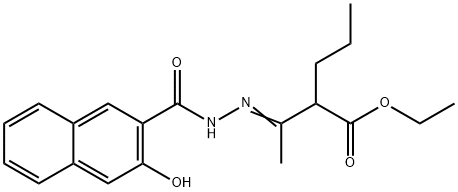ethyl 2-[(1E)-1-{2-[(3-hydroxynaphthalen-2-yl)carbonyl]hydrazinylidene}ethyl]pentanoate Structure