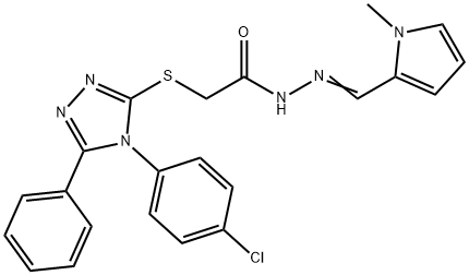 2-{[4-(4-chlorophenyl)-5-phenyl-4H-1,2,4-triazol-3-yl]sulfanyl}-N'-[(E)-(1-methyl-1H-pyrrol-2-yl)methylidene]acetohydrazide|