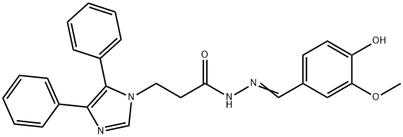 3-(4,5-diphenyl-1H-imidazol-1-yl)-N'-[(E)-(4-hydroxy-3-methoxyphenyl)methylidene]propanehydrazide Struktur