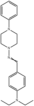 N-{(Z)-[4-(diethylamino)phenyl]methylidene}-4-phenylpiperazin-1-amine Struktur