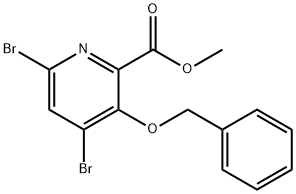 2-Pyridinecarboxylic acid,4,6-dibromo-3-(phenylmethoxy)-,methyl ester 结构式