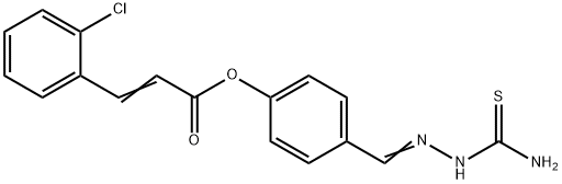 (E)-4-((E)-(2-carbamothioylhydrazono)methyl)phenyl 3-(2-chlorophenyl)acrylate|