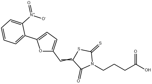 4-{5-[(5-{2-nitrophenyl}-2-furyl)methylene]-4-oxo-2-thioxo-1,3-thiazolidin-3-yl}butanoic acid,324566-88-3,结构式