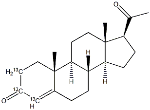 Progesterone-[2,3,4-13C3] Structure