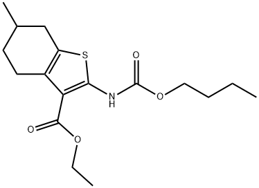 ethyl 2-[(butoxycarbonyl)amino]-6-methyl-4,5,6,7-tetrahydro-1-benzothiophene-3-carboxylate Struktur