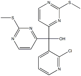 (2-クロロ-3-ピリジニル)ビス[2-(メチルチオ)ピリミジン-4-イル]メタノール 化学構造式