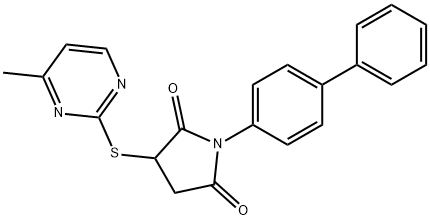 330826-06-7 1-(biphenyl-4-yl)-3-[(4-methylpyrimidin-2-yl)sulfanyl]pyrrolidine-2,5-dione