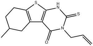 6-methyl-3-(prop-2-en-1-yl)-2-sulfanyl-5,6,7,8-tetrahydro[1]benzothieno[2,3-d]pyrimidin-4(3H)-one Structure